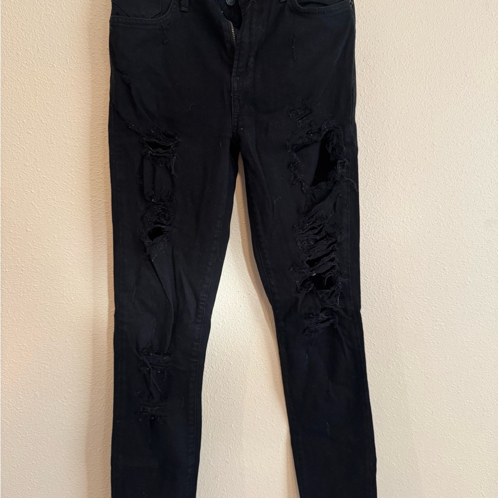 Agolde Black Ripped Skinny Jeans